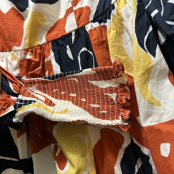 Abstract Print Blouse in Red, Black, and Yellow - Picture 4 of 10